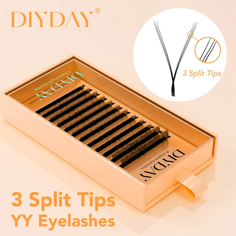 DIYDAY 3 Split Tips YY lash extension C D Curl ✨