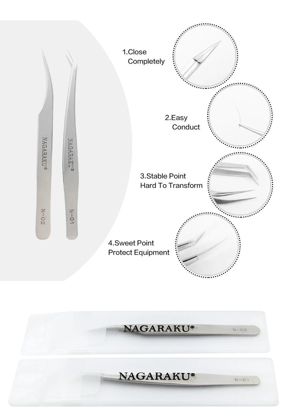 NAGARAKU Eyelash ExtensionTweezers ✨