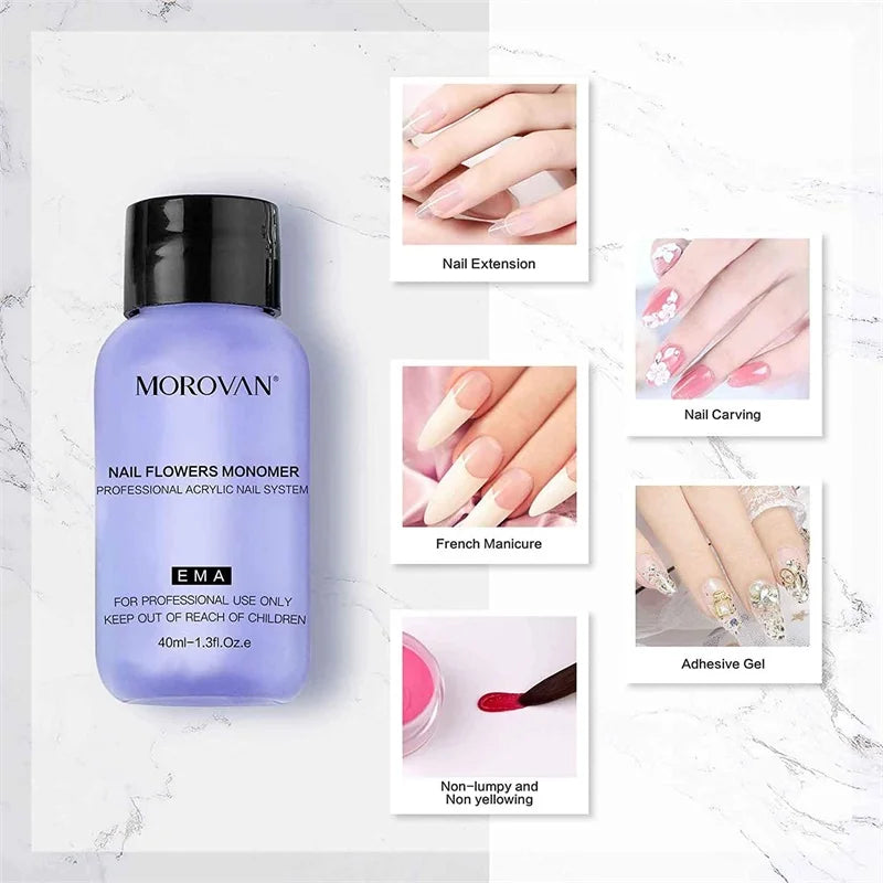 Moro√an Acrylic Powder Liquid Monomer for Acrylic Nail Extensions ✨