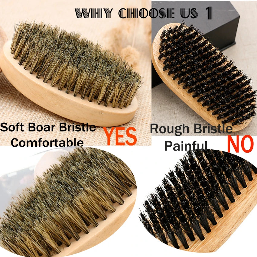 Professional Soft Boar Bristle Wood Brush ✨