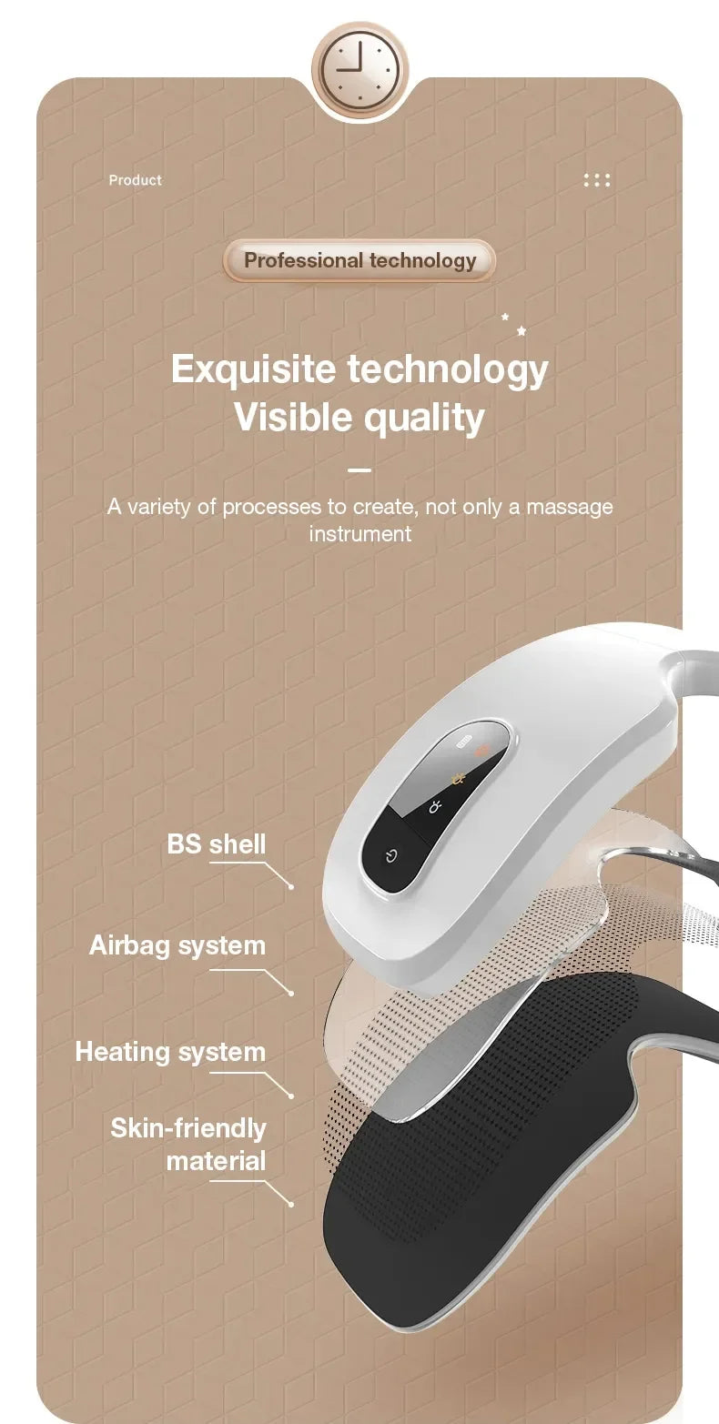 4D Bluetooth Eye Massager W/ Air Bag Deerskin Technology 🛜