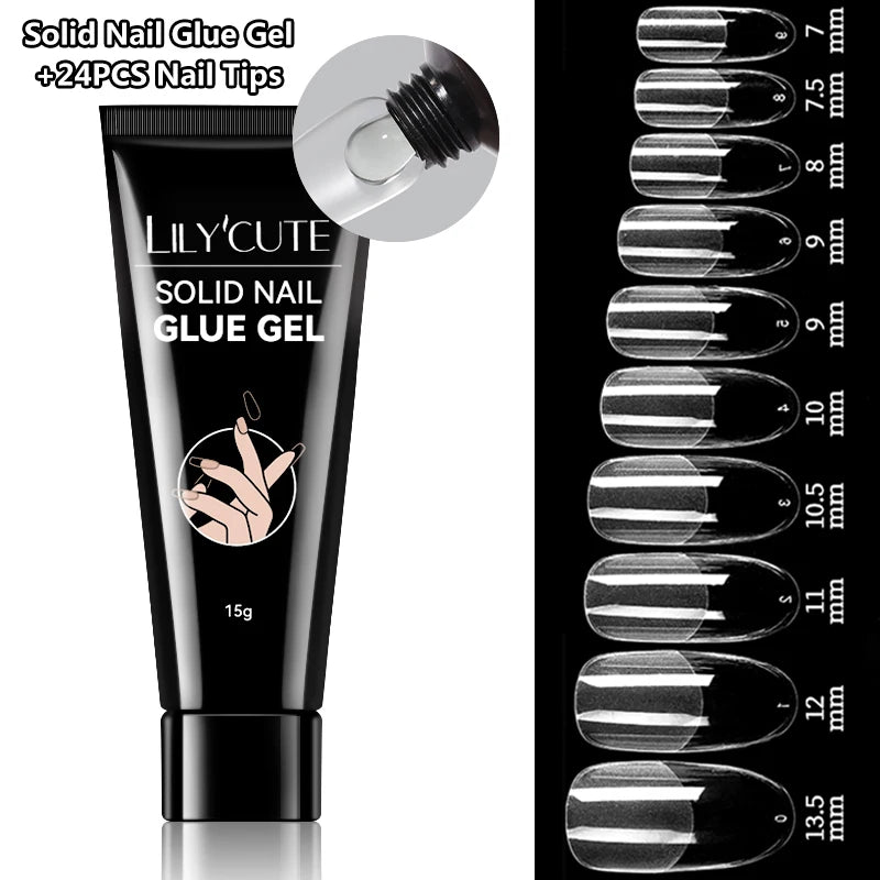 Lily Cute 15g Solid Nail Glue Gel ✨