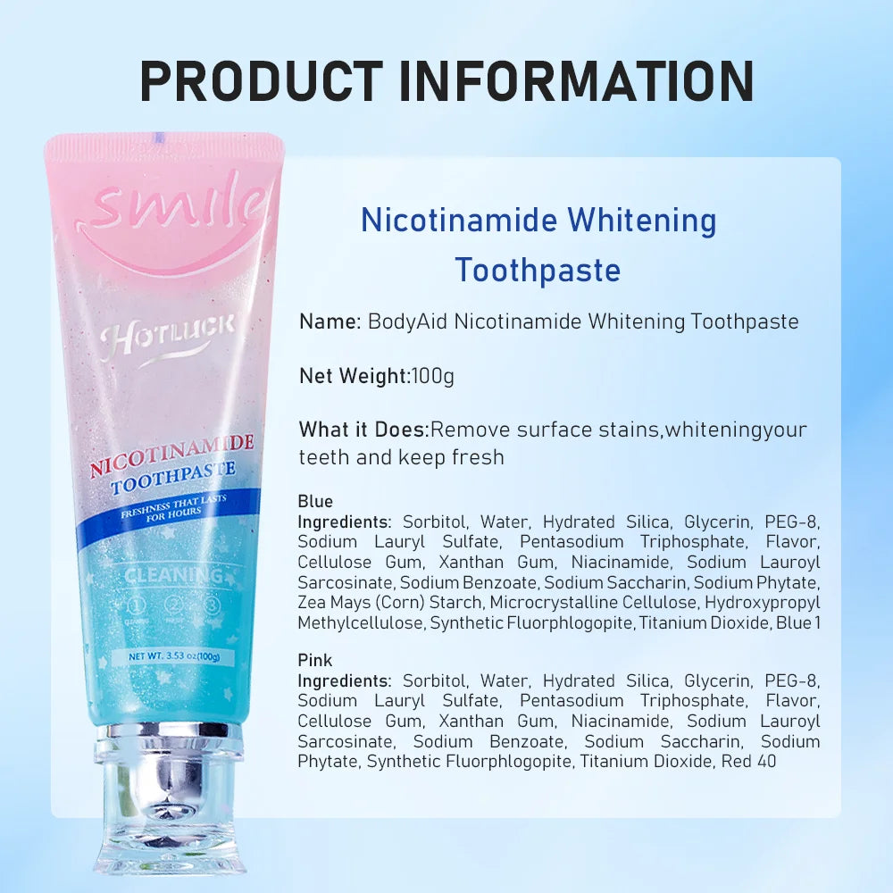 New 2025 Niacinamide Whitening Toothpaste 😁