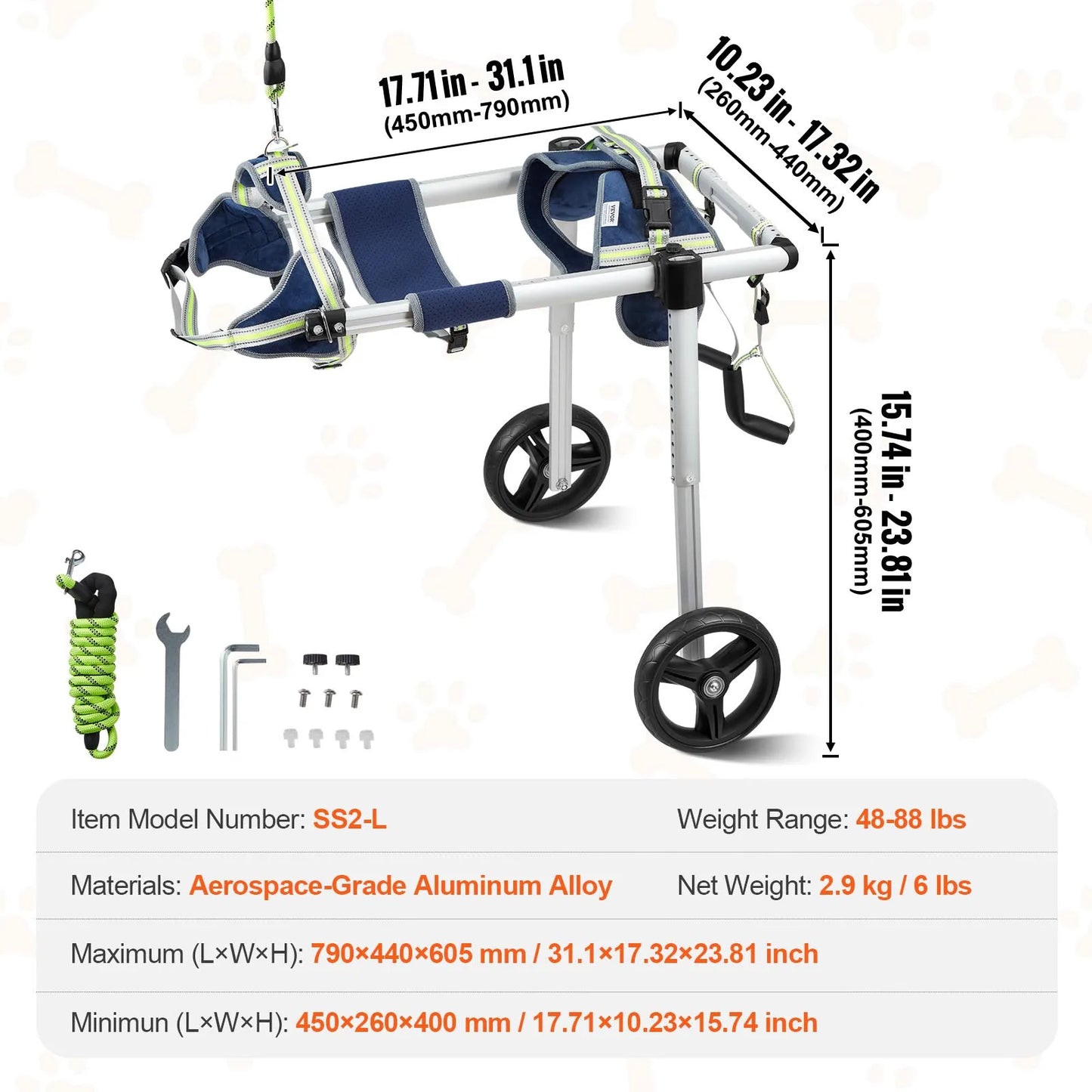 VEVOR 2 Wheels Dog Wheelchair ✨