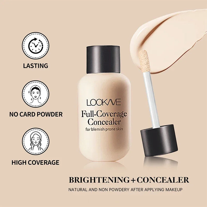 LOOKAVE Waterproof Liquid Concealer Foundation ✨