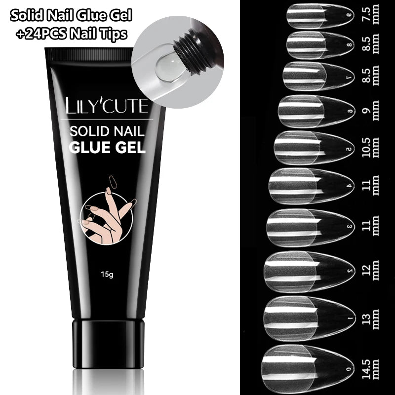 Lily Cute 15g Solid Nail Glue Gel ✨