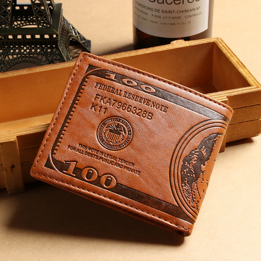 Brown Leather Dollar Bill Wallet ✨