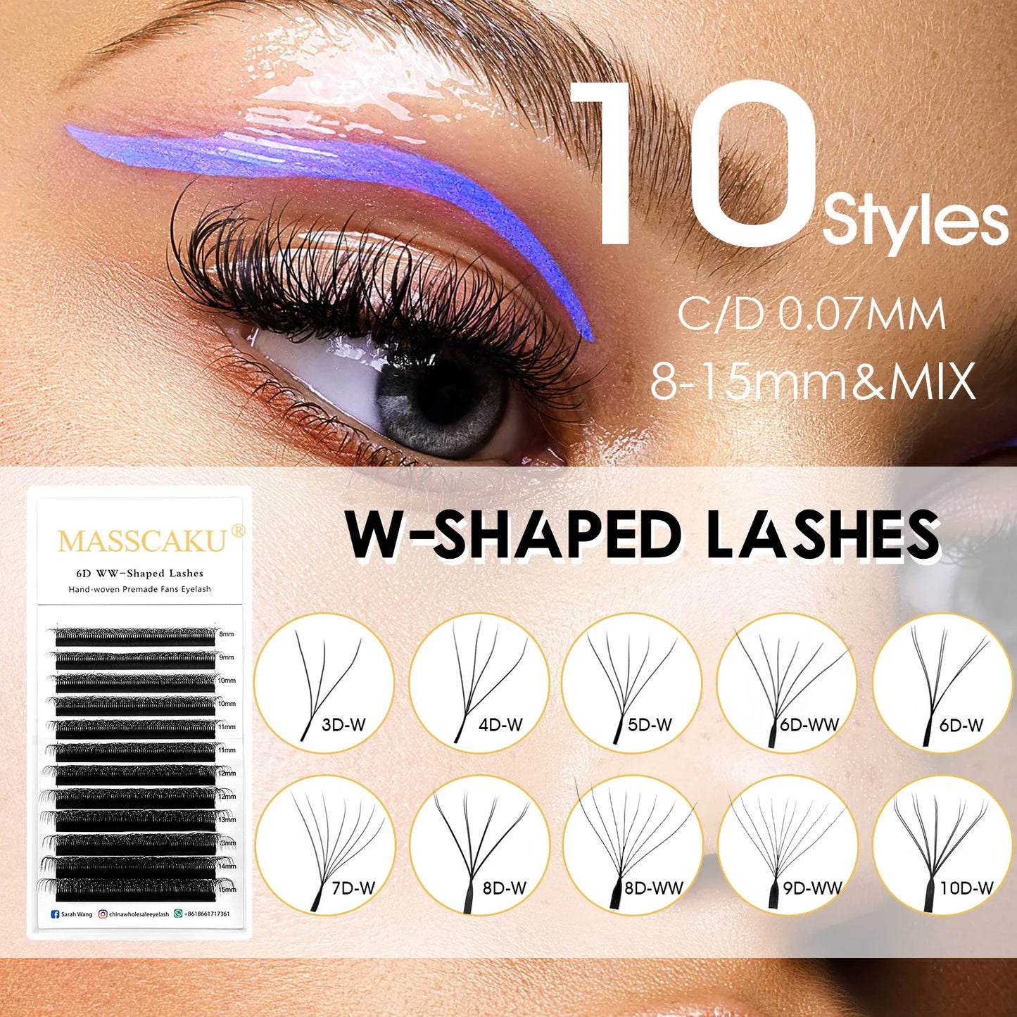 MASSCAKU 12 Rows Premium Mink Eyelash Extensions ✨