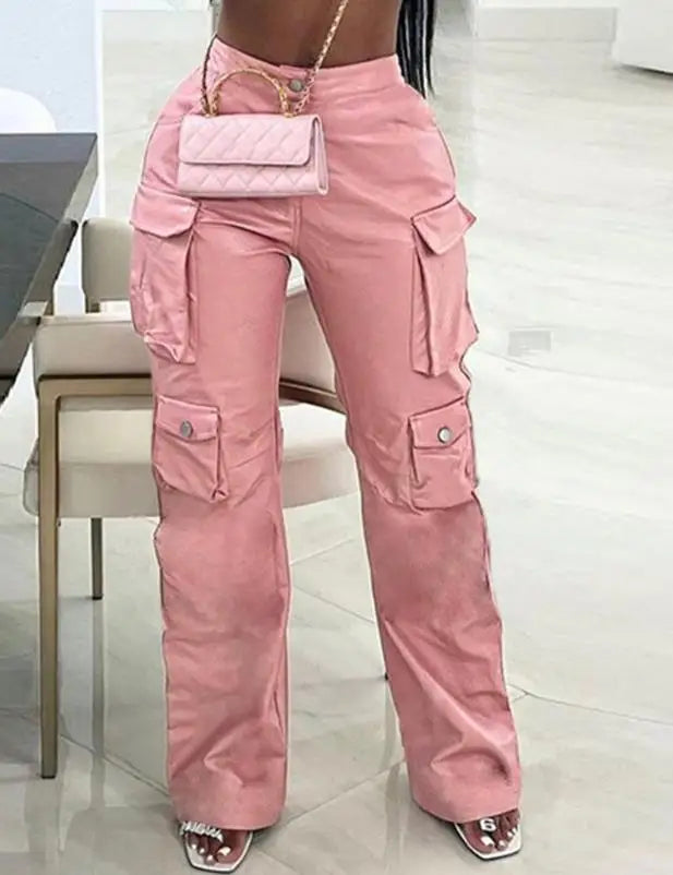 Pink Leather Vintage Cargo Pants ⚡️