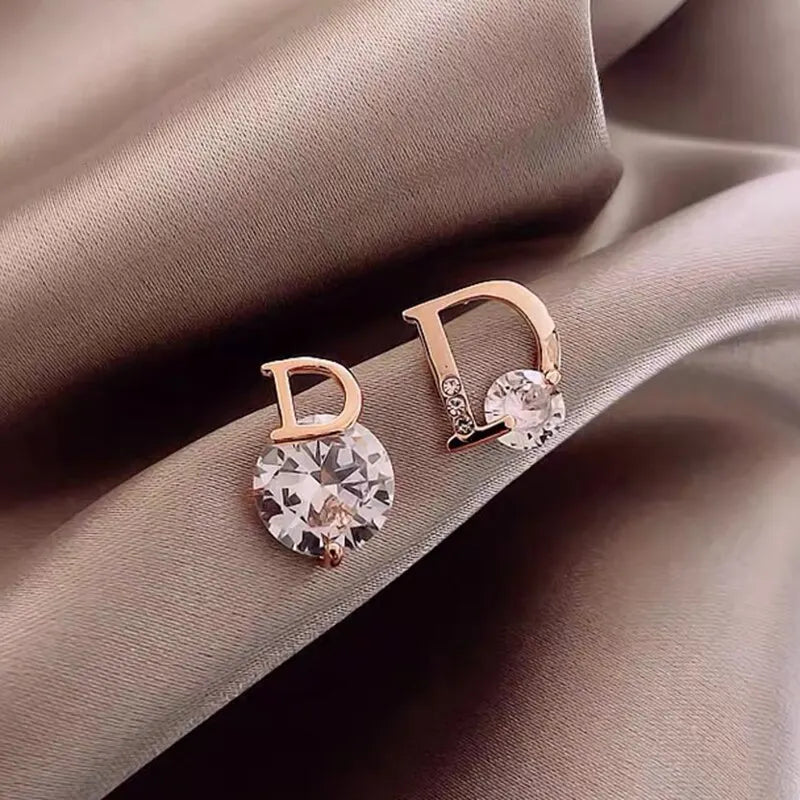 Letter D Earrings For Women ♡