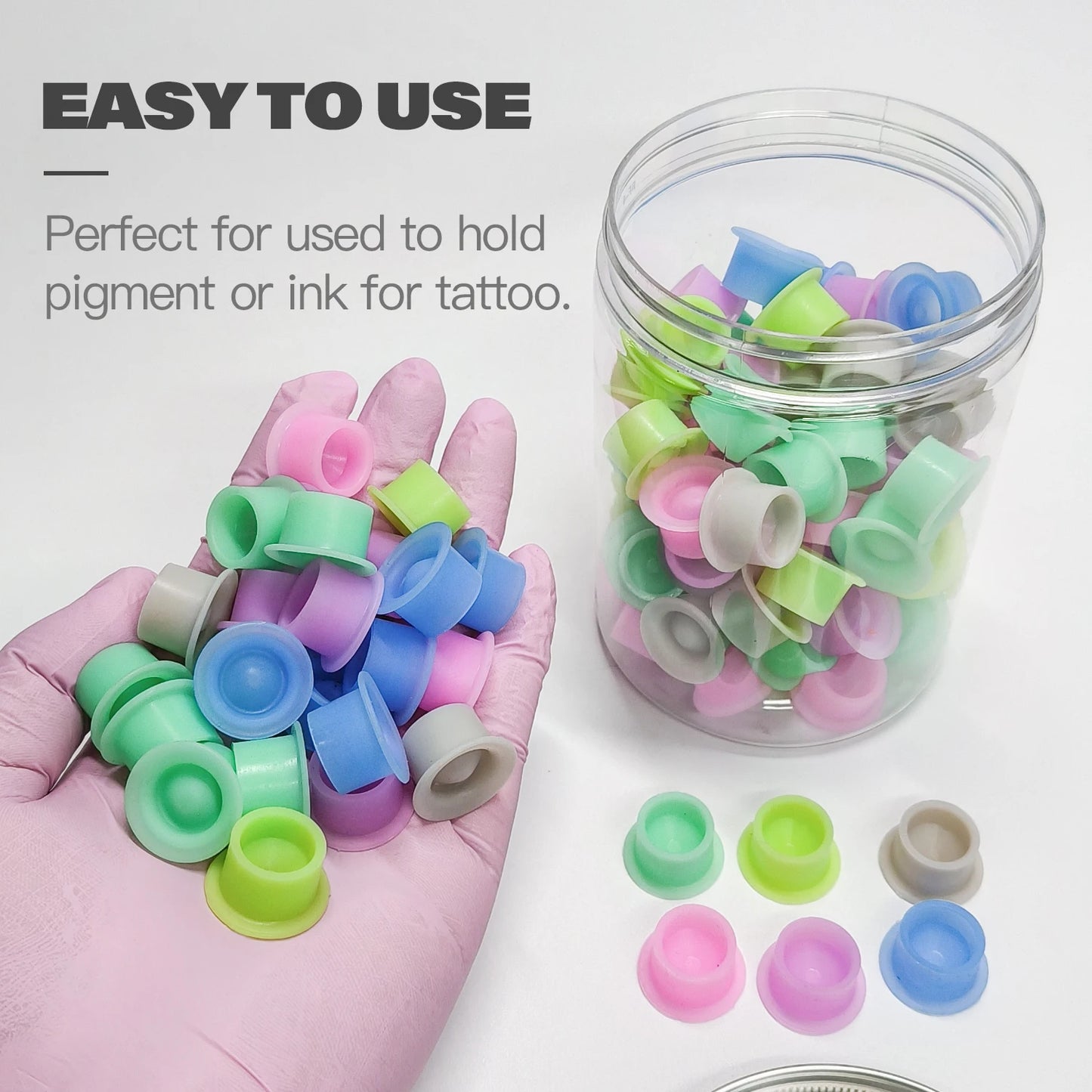 100pcs Disposable Silicone Ink Cups ✨