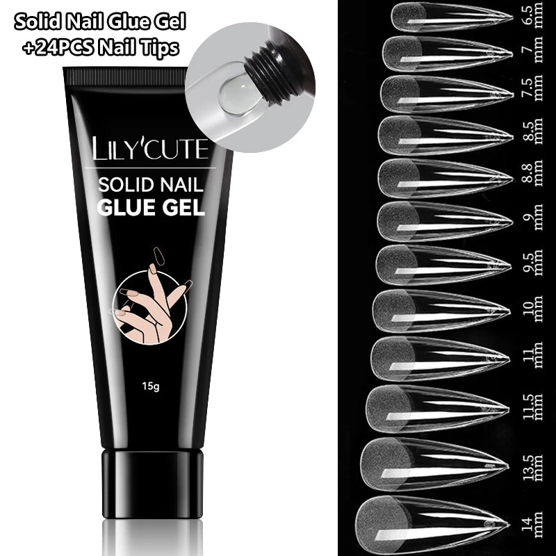 Lily Cute 15g Solid Nail Glue Gel ✨