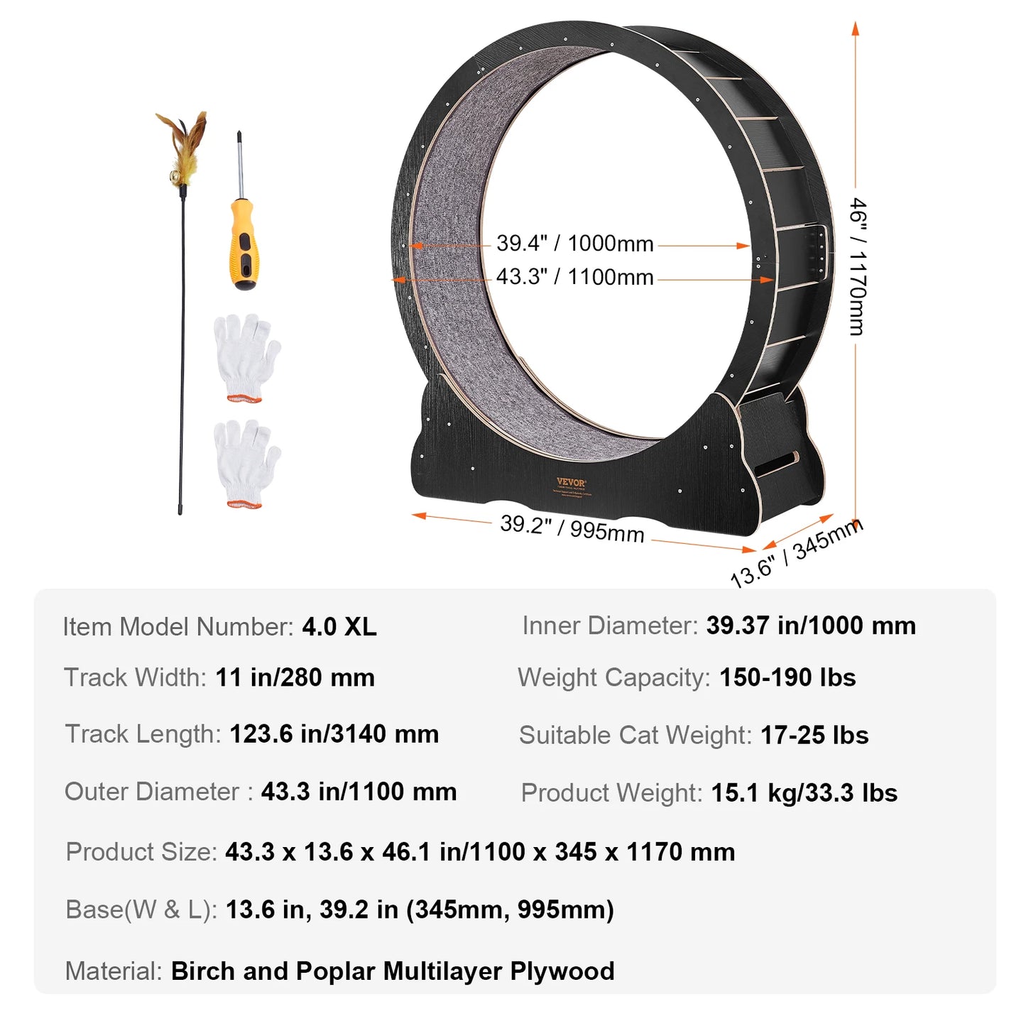 VEVOR Cat Exercise Wheel ✨