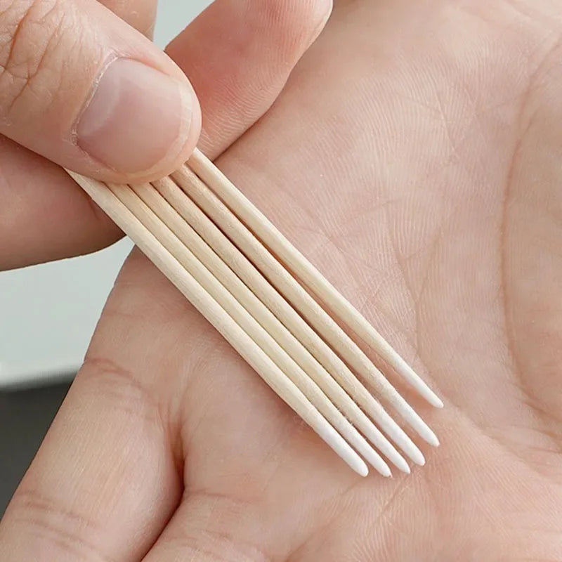 100Pcs Nails Wood Swab ✨