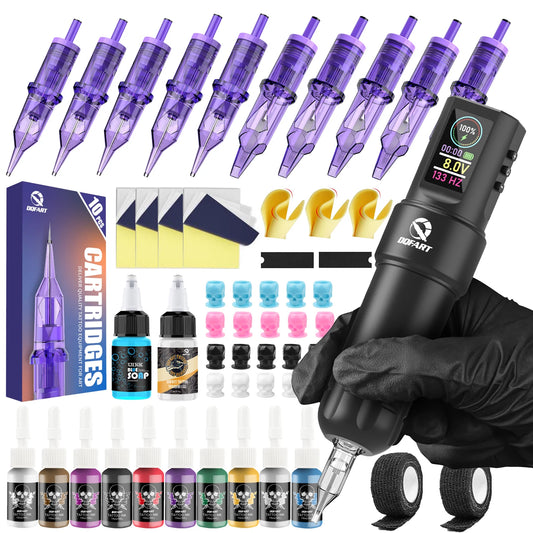 DQFART Professional Tattoo Kit for Beginners - Complete Starter Set ✨