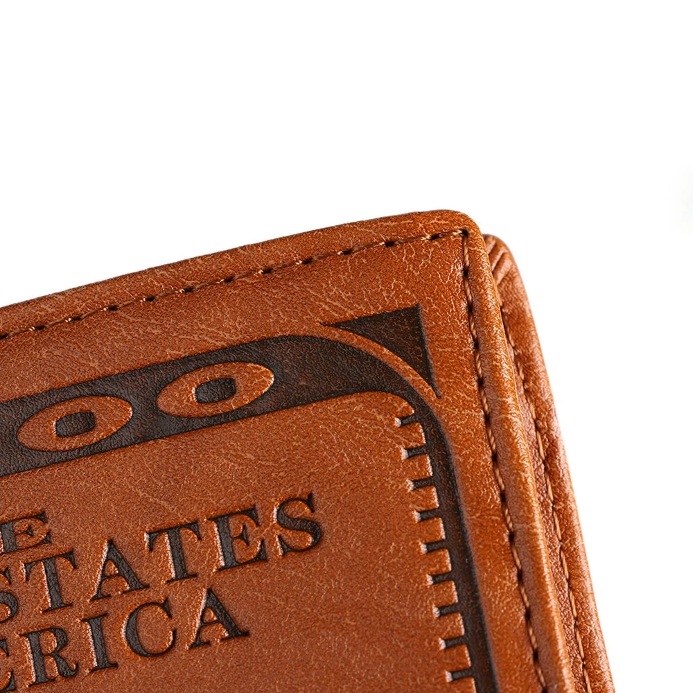 Brown Leather Dollar Bill Wallet ✨