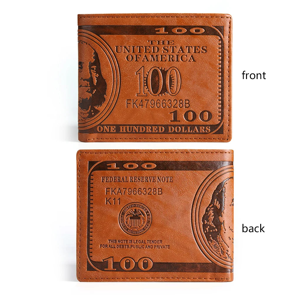 Brown Leather Dollar Bill Wallet ✨