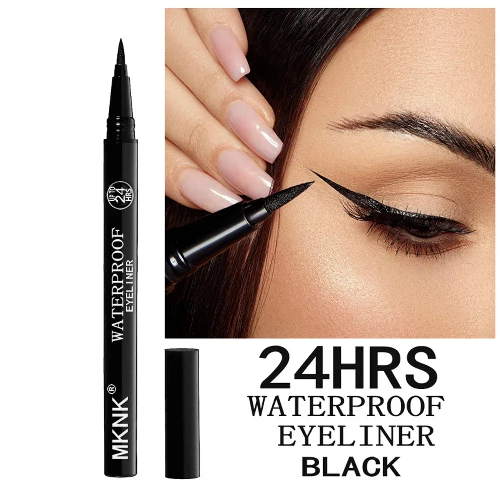 MKNK 3Pcs Waterproof & Sweat-Proof Black Eyeliner Set ✨