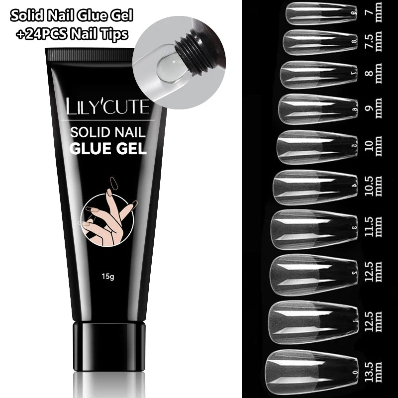 Lily Cute 15g Solid Nail Glue Gel ✨