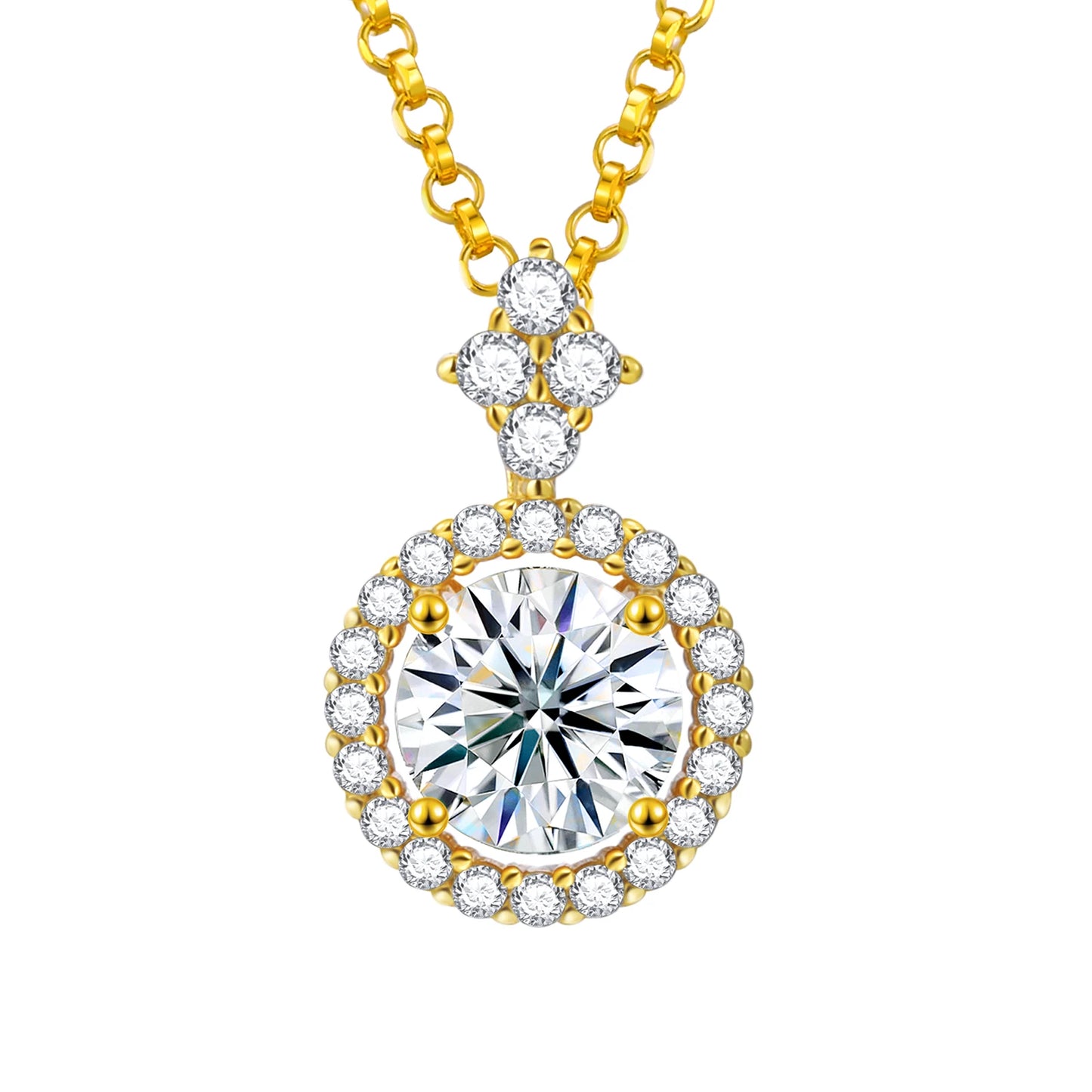 Her Round Moissanite Pendant Necklace ✨