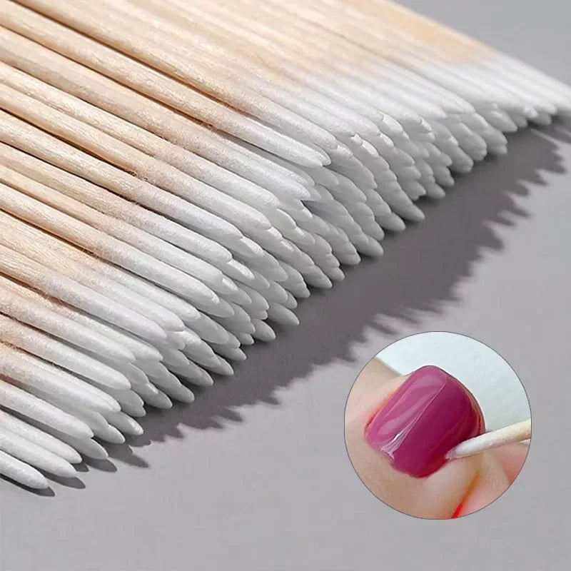 100Pcs Nails Wood Swab ✨