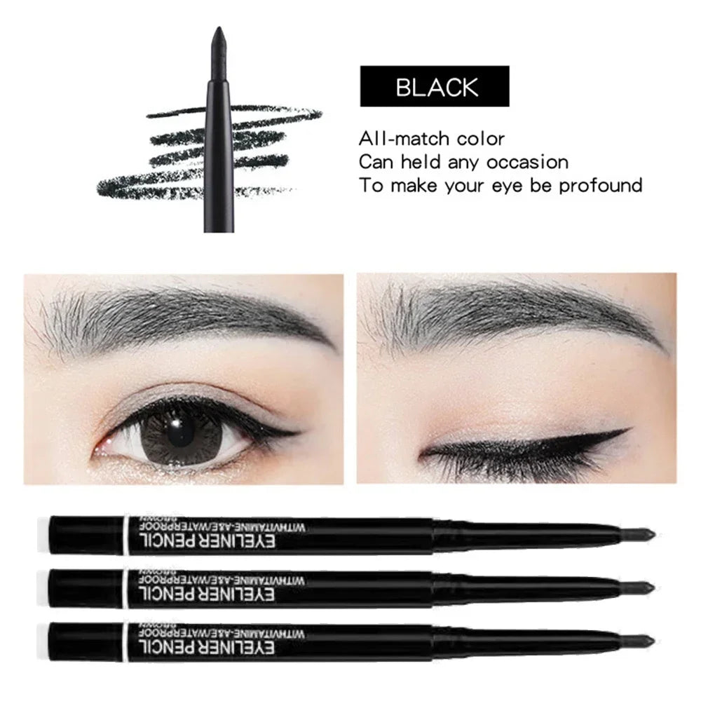 MKNK 3Pcs Waterproof & Sweat-Proof Black Eyeliner Set ✨