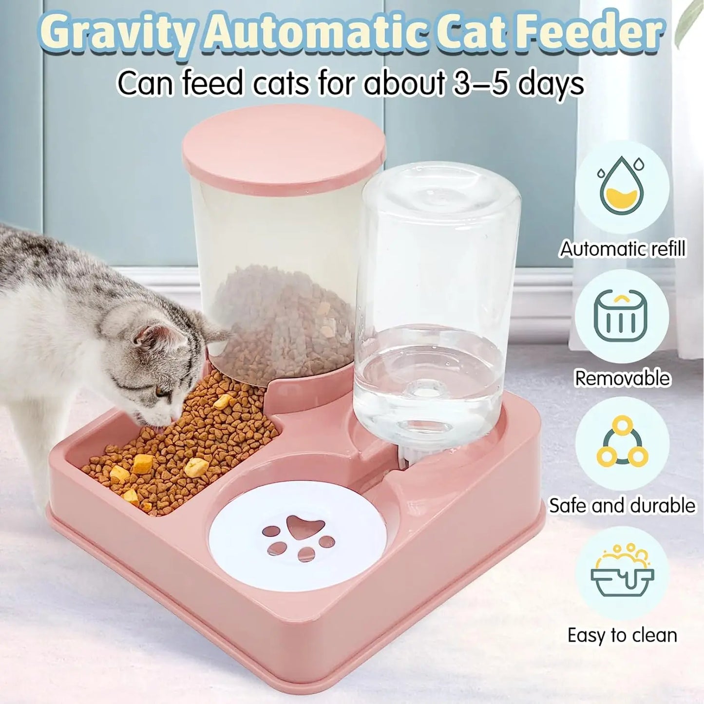 Automatic Cat Feeder & Water Dispenser ✨