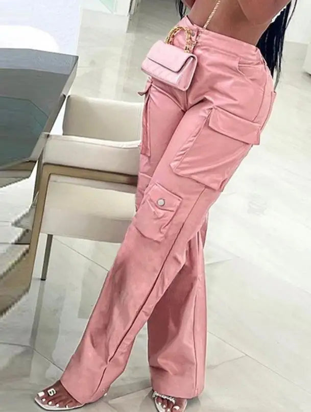 Pink Leather Vintage Cargo Pants ⚡️