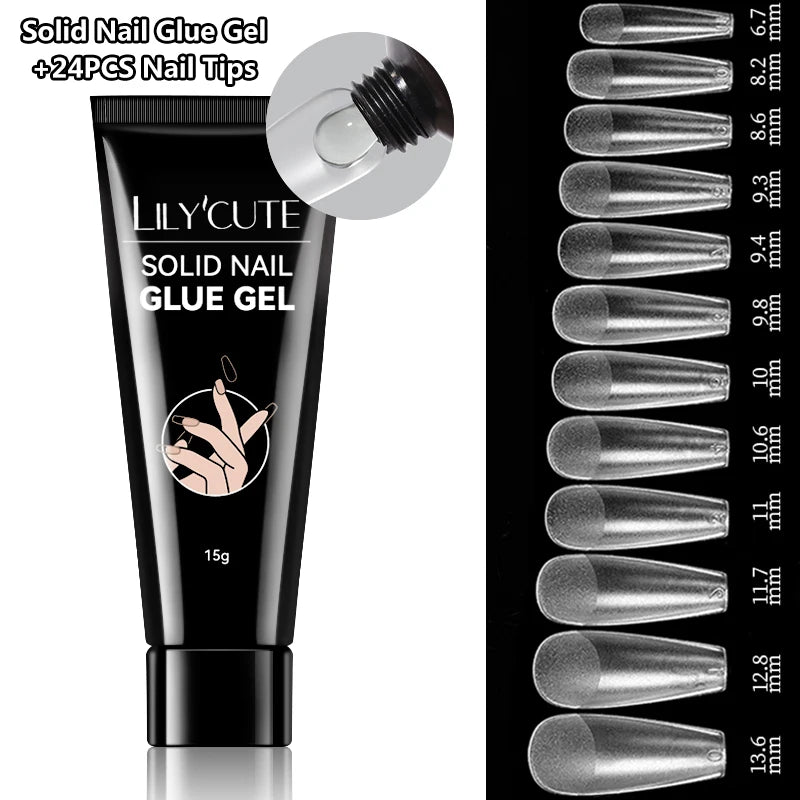 Lily Cute 15g Solid Nail Glue Gel ✨